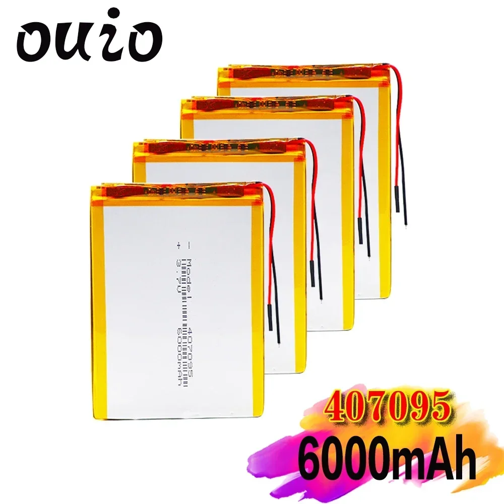 3.7V 6000mah (polymer Lithium Ion Battery) Li-ion Battery For Tablet Pc 7 Inch MP3 MP4 [407095] Replace [357095] High Capacity