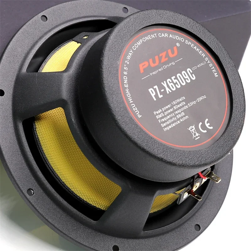 PZ-6509C altoparlanti Audio per auto coassiali a 2 vie con potenza di uscita di 180W cono in fibra di vetro qualità del suono dei bassi profondi