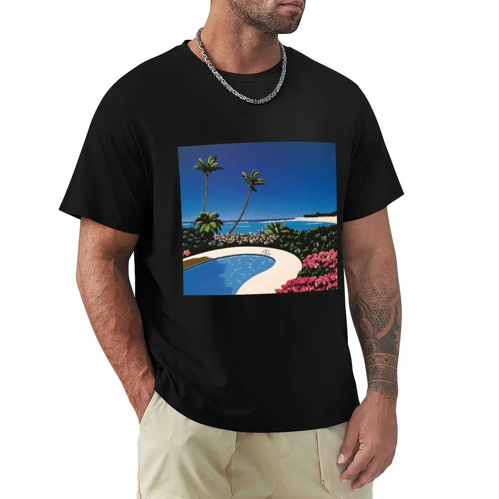 

Hiroshi Nagai Art Print Poster Vaporwave Aesthetic Wallpaper T-Shirt Man t-shirt plus size tops anime men t shirts