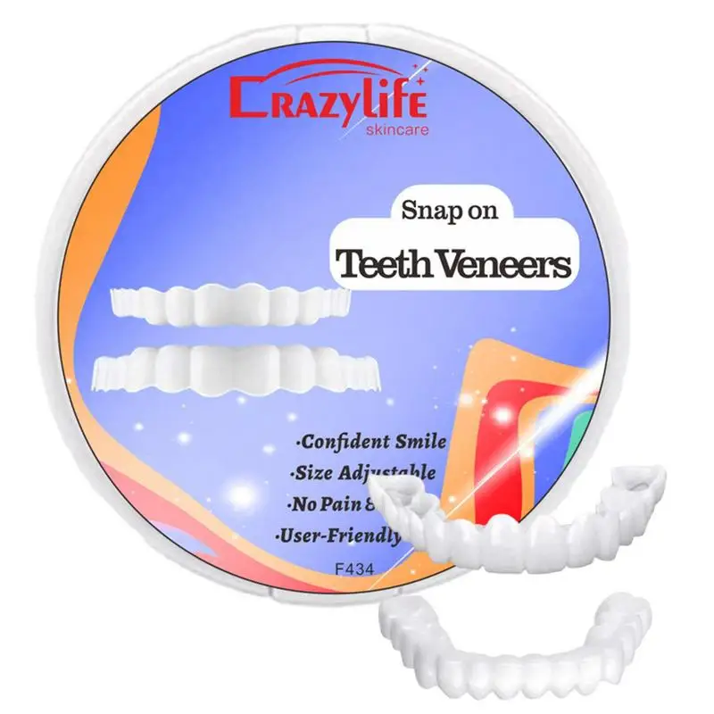 Fake Tooth Cover Tooth Cover Set Dentures Dental Veneers Snap On Snap On Silicone Smile Veneers Teeth Upper Lower Cosmetic Teeth