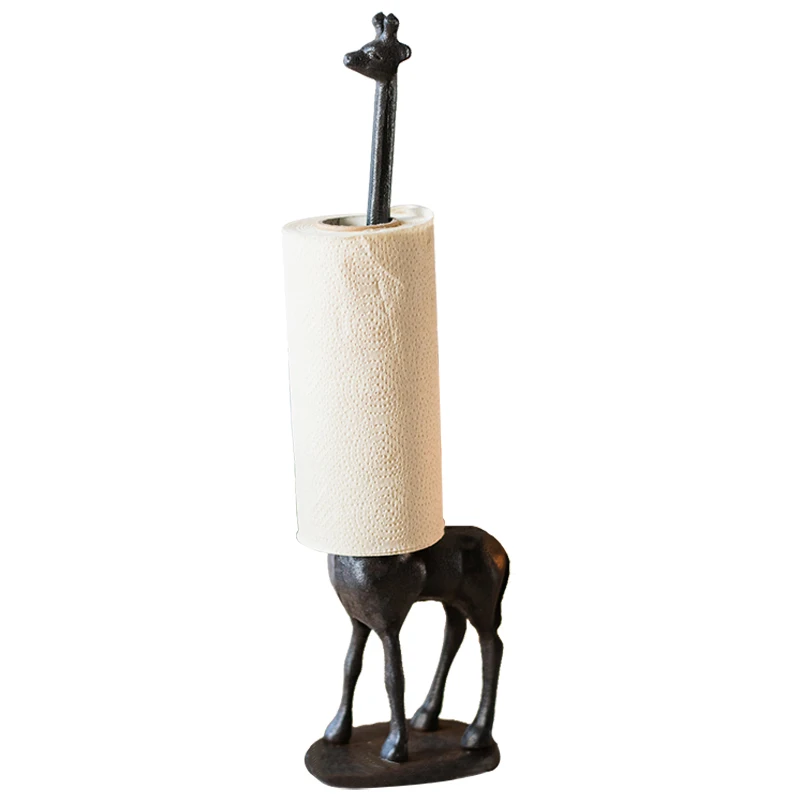 

Cast Iron Giraffe Kitchen Tissue Holder Garden Hemp Rope Rack Grocery Villa Decorative Ornament Dining Table Surface