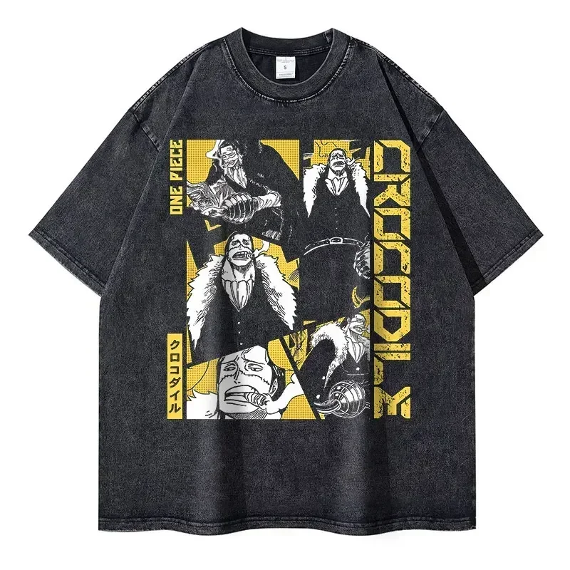 

Футболка Roronoa Zoro в винтажном стиле с эффектом потертости, аниме One Piece, уличная одежда оверсайз, топ L-Luffy, манга, 100% хлопок