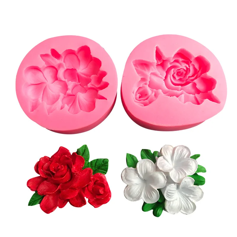 3D Bloom Rose Shape Silicone Mold Kitchen DIY Flower Mousse Jelly Fondant Chocolate Cake Baking Decor Tools Plaster Resin Mould