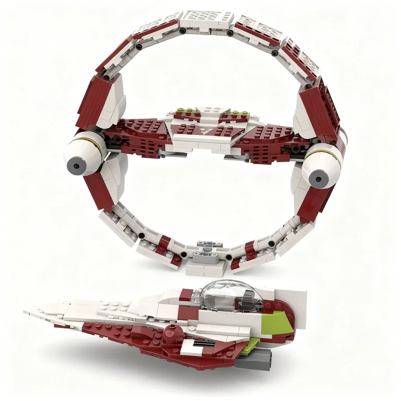 

676PCS Star Battle Movie MOC Space Fighter With Hyperdrive Booster Ring Model DIY Creative Ideas Child Toy Assembly Puzzle Gift