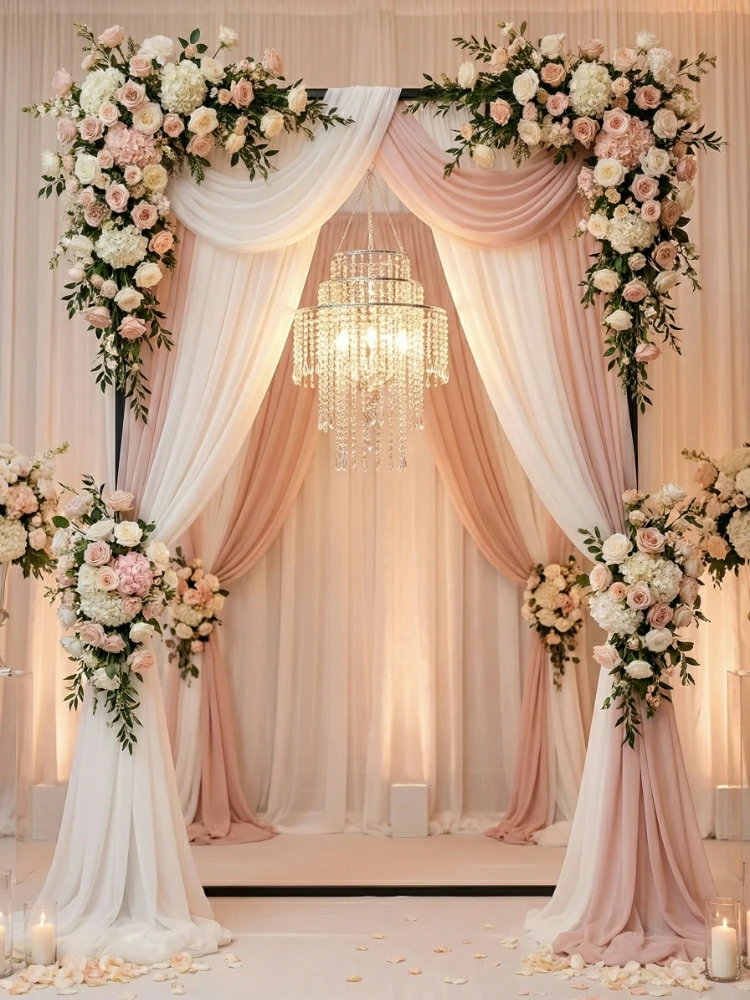 

Artificial Flower Sign Banner Balloons Arch Rack Crystal Hanging Bracket Metal Frame For Outdoor Wedding Stage Hall Backdrop