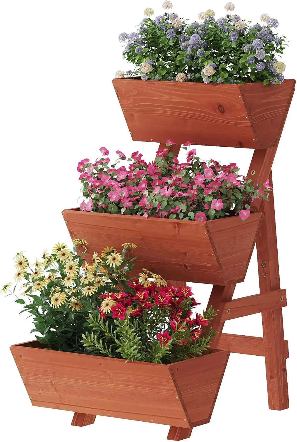 Indoor & Outdoor Use, Metal, No Color Mentioned, 3-Tier Vertical Design for Growing Flowers/Vegetables/Plants