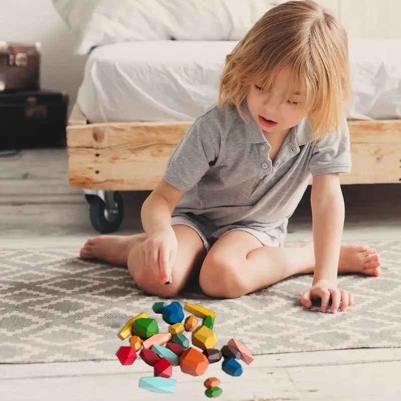 เด็กซ้อนของเล่นเด็กวัยหัดเดิน BALANCE Rocks Sensory ของเล่น Fine Motor Skills ของเล่นการศึกษาก่อนวัยเรียน Sensory กิจกรรมสําหรับหญิง