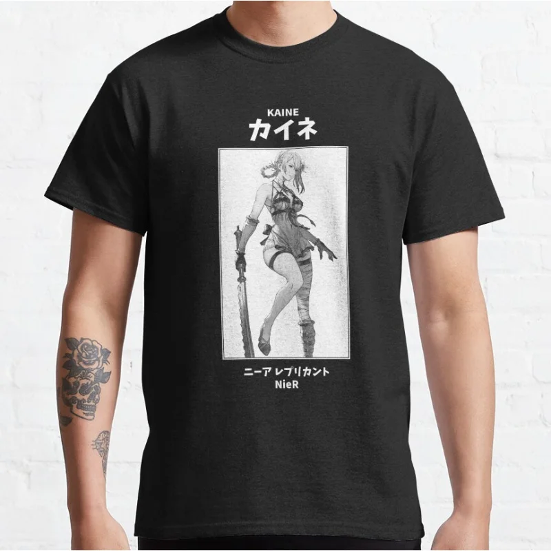

Kaine Nier Replicant vintage 2B Automata Simple Anime video game gift T shirt for man Large size Tops 100% cotton S-6XL clothes