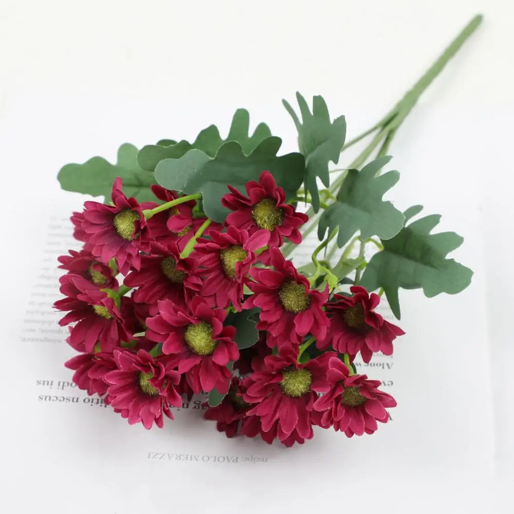 Uv Resistant Artificial Flowers Fake Flowers with Leaves Fall Artificial Flower Set for Home Wedding Party Decor Uv Resistant