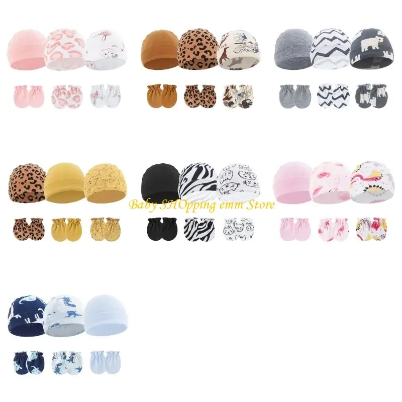 

23GD 3 Set STINGENTIAL SKINERSENS MITTENS и соответствующая шапка с трудом детские колпачки плода хлопок удобные перчатки в