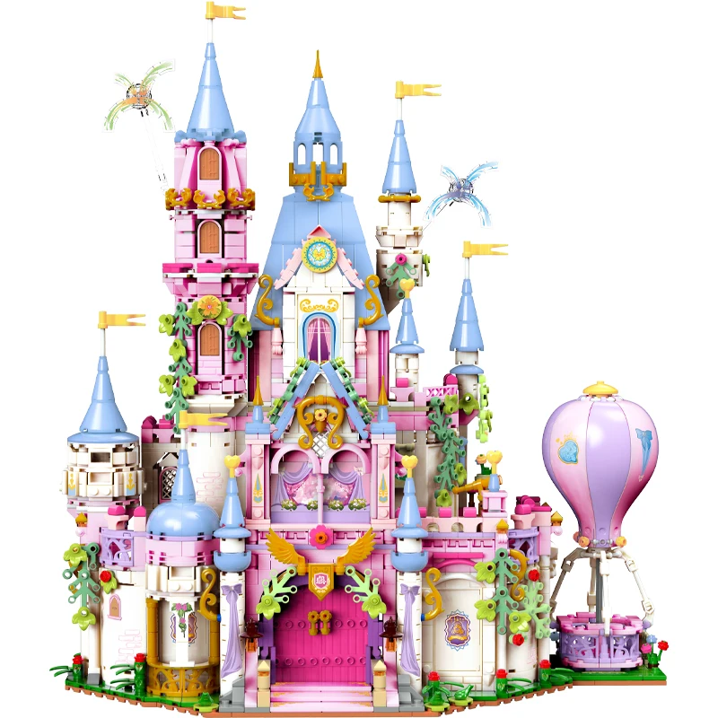 Small particle assembly Windsor Castle girl series European courtyard secret tower building block toy ornament