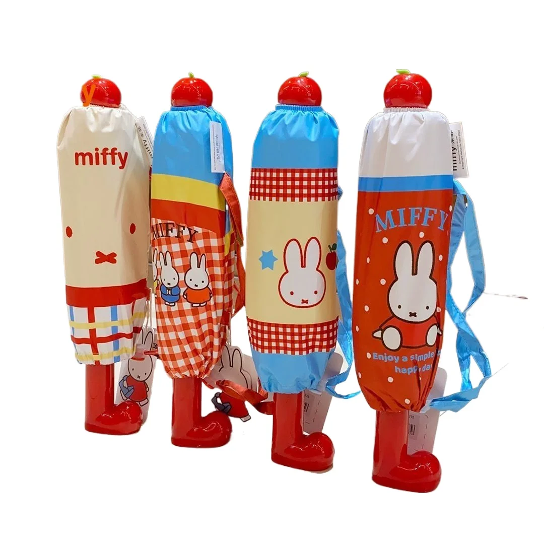 Miffy Kawaii Sun Umbrella Sunny or Rainy Dual Use Vinyl Sun Protection Cartoon  Fold Portable Sunshade Student Daily Necessities view 6