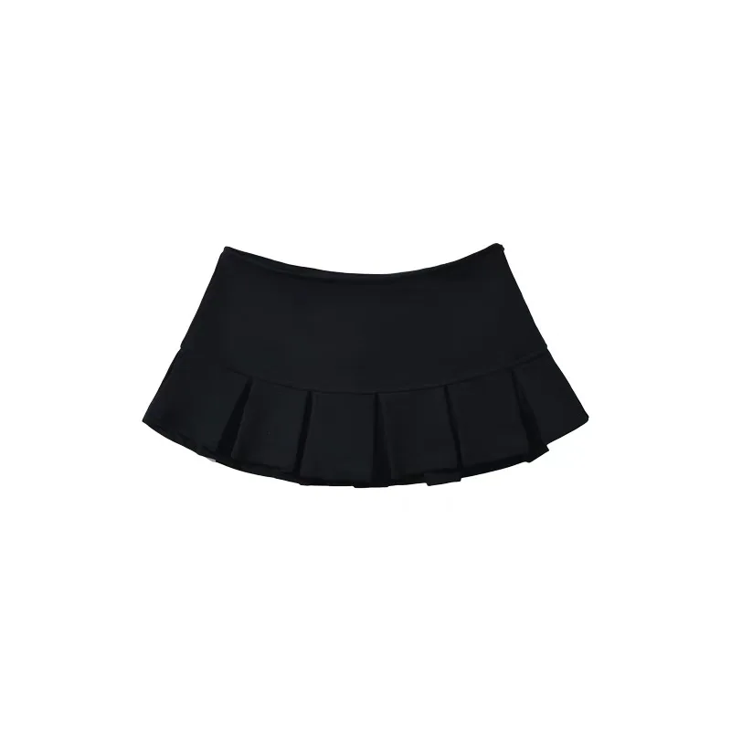 Gray sweater skirt pleated skirt slim summer new college American small hot girl casual skirt women