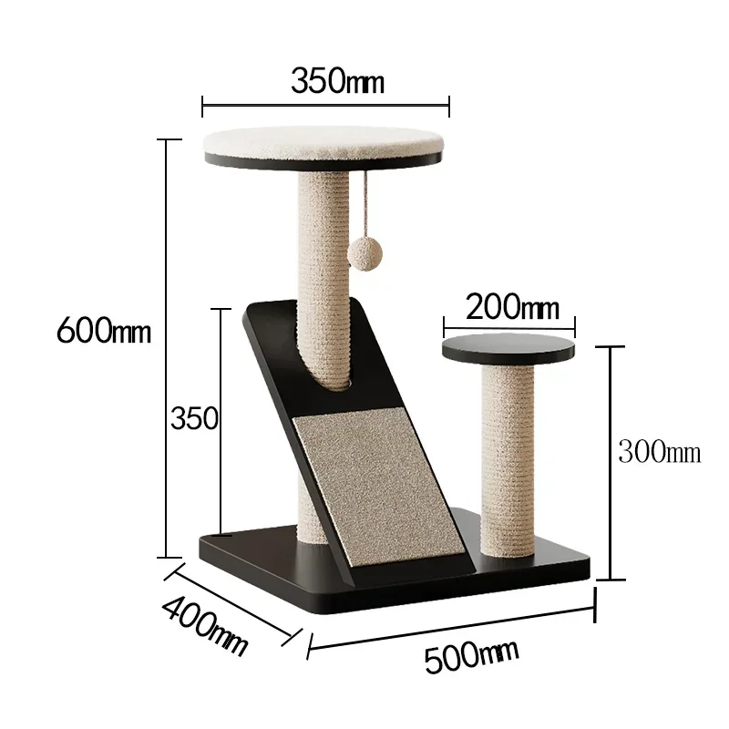 Solid wood cat climbing frame Small apartment does not occupy a small area, small sword and hemp rope cat climbing frame cat scr