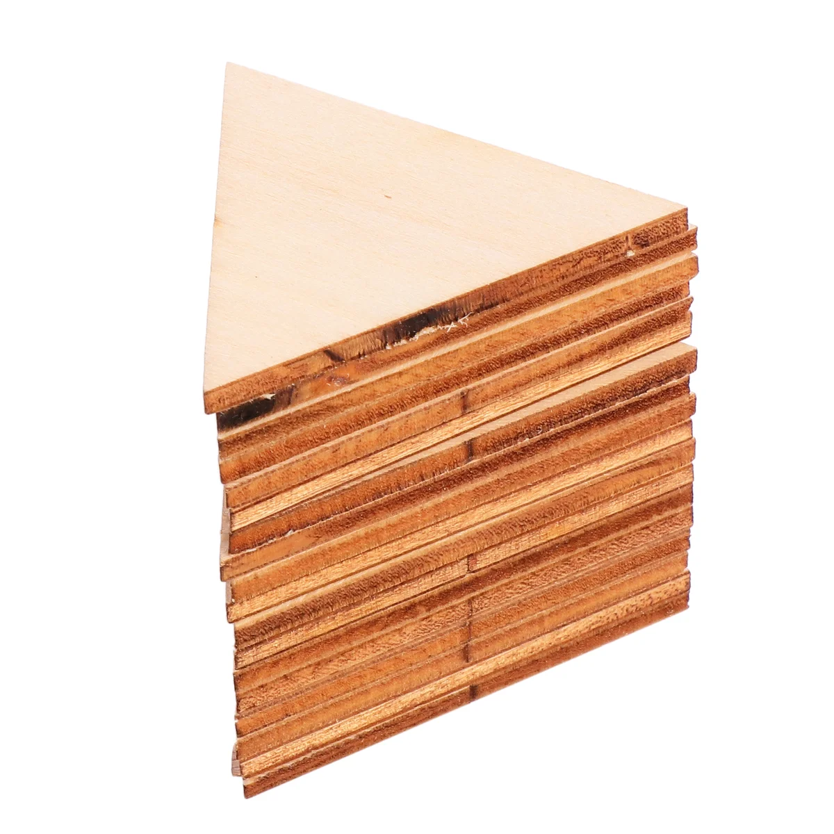 60 Pcs Home Decor Triangular Wood Chips Wooden Pendant Log Triangle Slices DIY Crafts Accessories