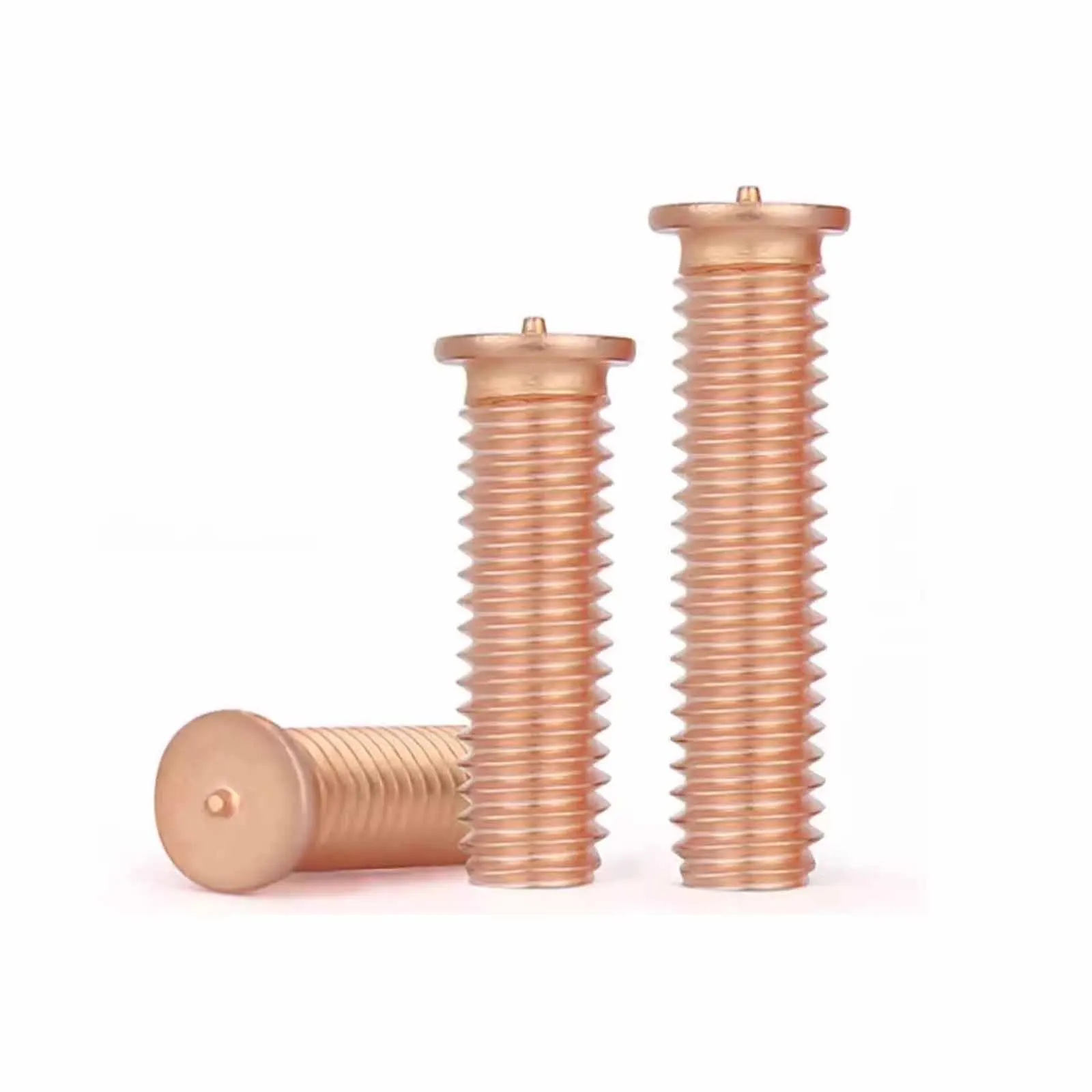 2/50ps M3 M4 M5 M6 M8 M10 GB902.3-A Carbon Steel Copper Plated Stud Weld Spot Solder Point Welding Screw for Capacitor Discharge