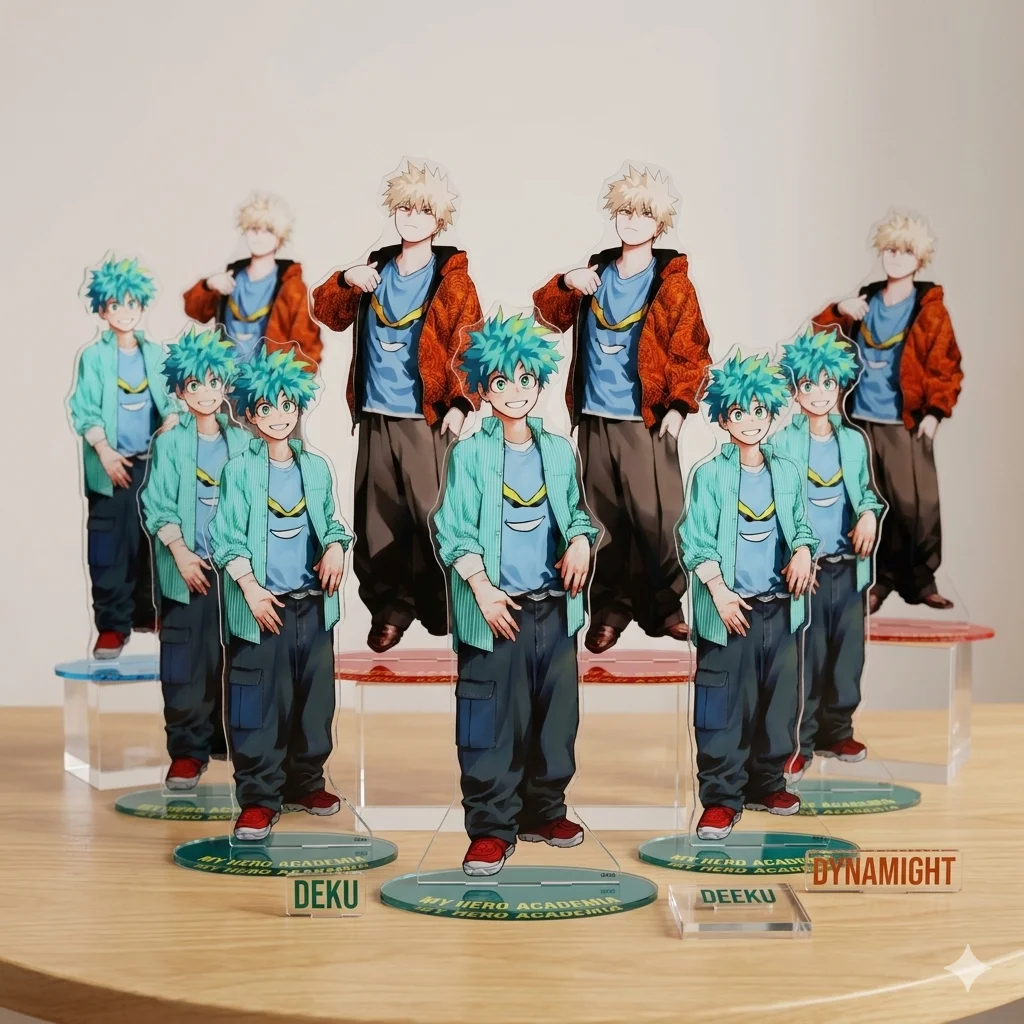 My Hero Academia MHA Izuku Midoriya Deku Katsuki Bakugo Dynamight 15cm Acrylic Stand Figure Model Desk Plate Banner Keychain