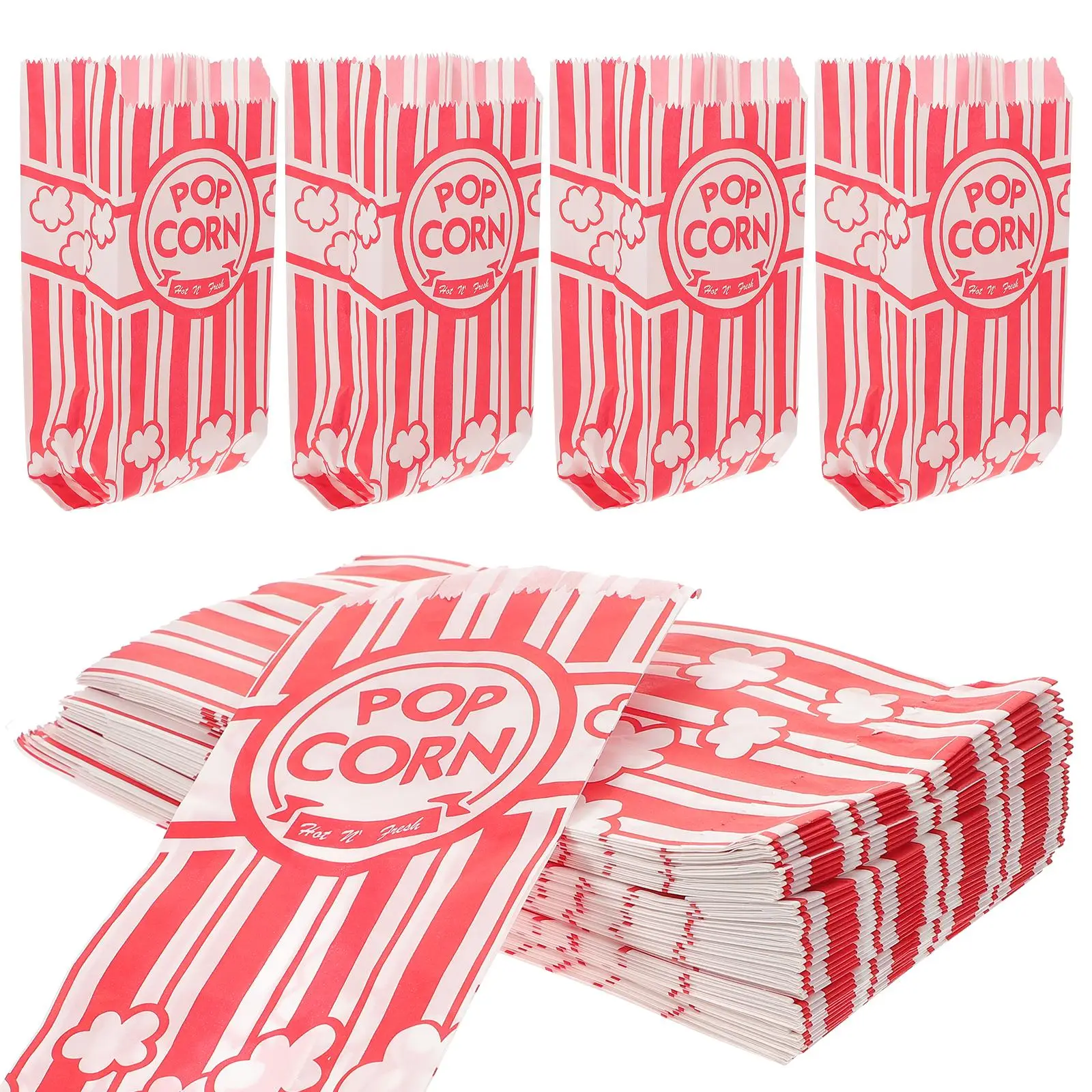 

50pcs Popcorn 90x60x210mm Paper Oilproof Containers Gift Packaging Bulk Paper Popcorn Boxes Party Use Lightweight Storage