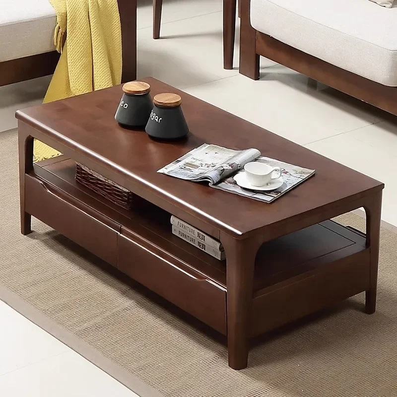 Moving Wood Coffee Table Decoration Luxury Modern Designer Side Table Drawers Standing Writing Kaffee Tische Home Furniture