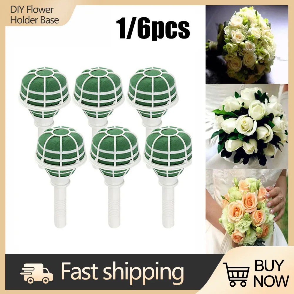 1/3/6Pcs DIY Flower Holder Base Bridal Floral Foam Bouquet Handle Holder Base Bracket Wedding Party Flower Arrangement Supplies