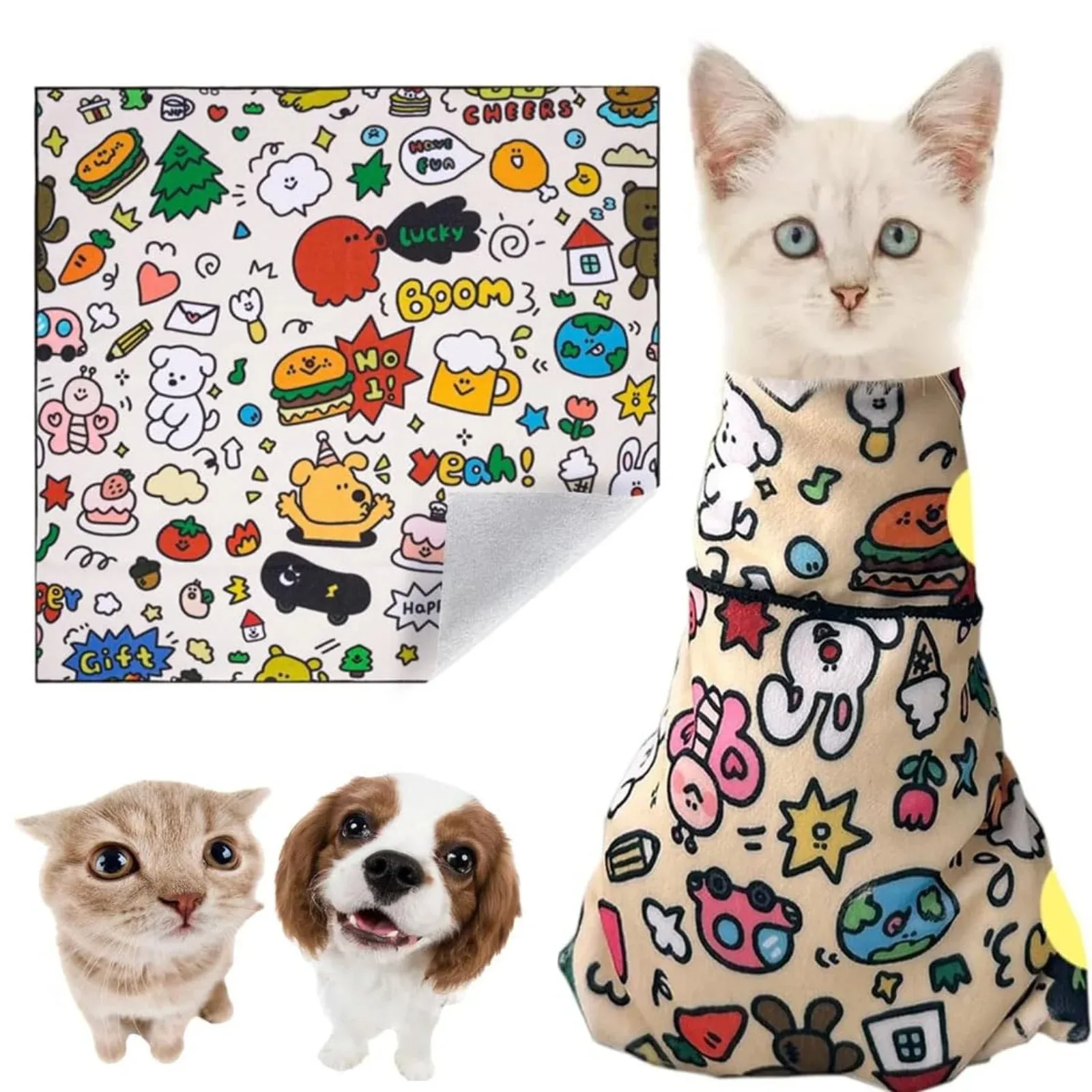 

Cat Grooming Wrap Self-Adherent Cat Swaddle Burrito Wrap Anti-Bite Anti-Scratch Anti-Escape for Medicine Nail Clipping Pet Tool
