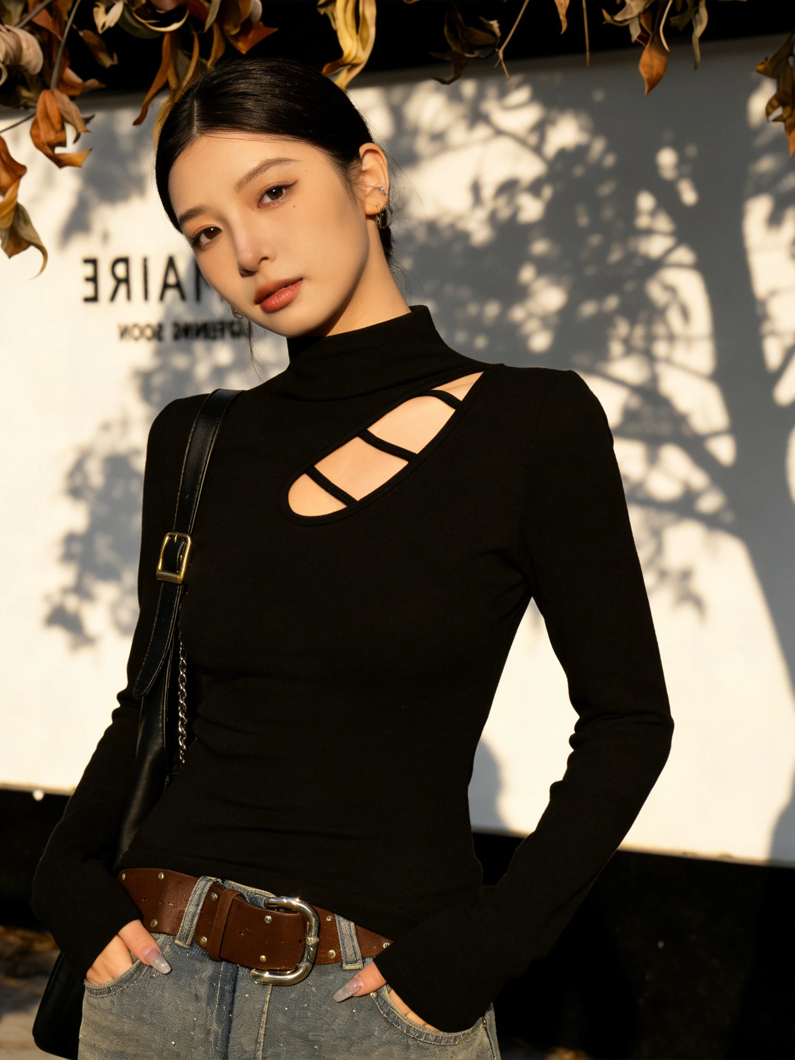 

Женская базовая футболка больших размеров с высоким воротником, ажурная, осенне-зимняя, с эффектом стройности, на подкладке, облегающая, для ношения под одеждой...