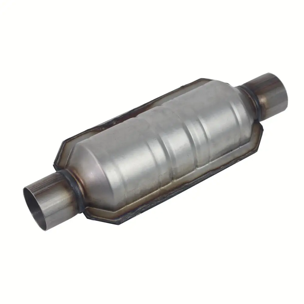 2'' 2.25'' 2.5'' Inlet Three Way Round Universal Catalytic Converter With 600 cpsi Ceramic Catalyst  Euro 4 Euro IV