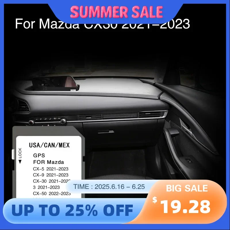 

Карта SD-карты памяти для Mazda CX30 2021 2022 2023, обложка, Канада, Мексика, автомобильная GPS-система, обновленная версия Sat Nav