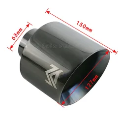 Universal Car Exhaust End Tip, aço inoxidável, 63mm, 76mm, entrada 114mm, 127mm, saída Slant Silenciador, cauda Pipe