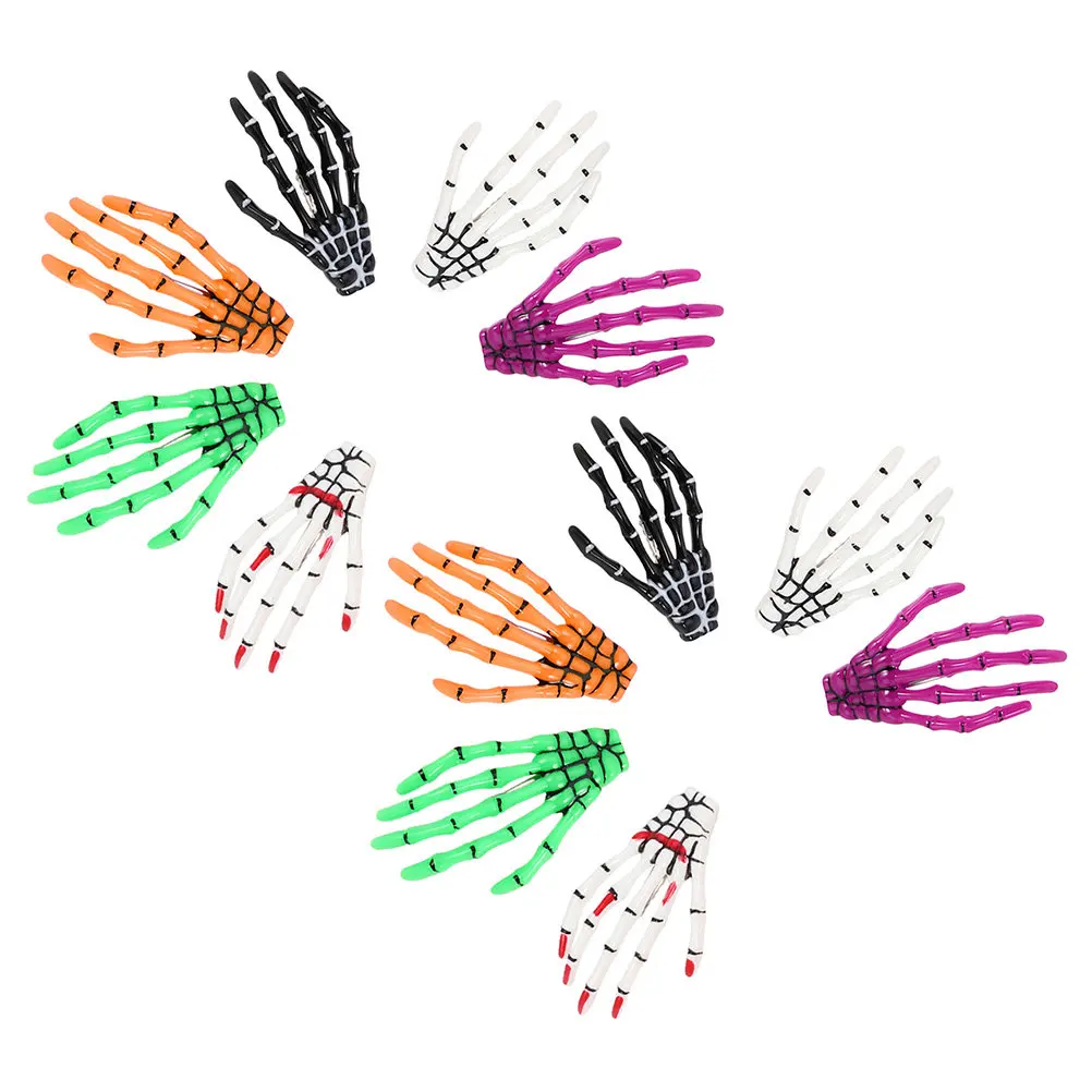 12Pcs Glow in The Dark Hair Clips Unique Goth Hair Accessories for Halloween Cosplay Events