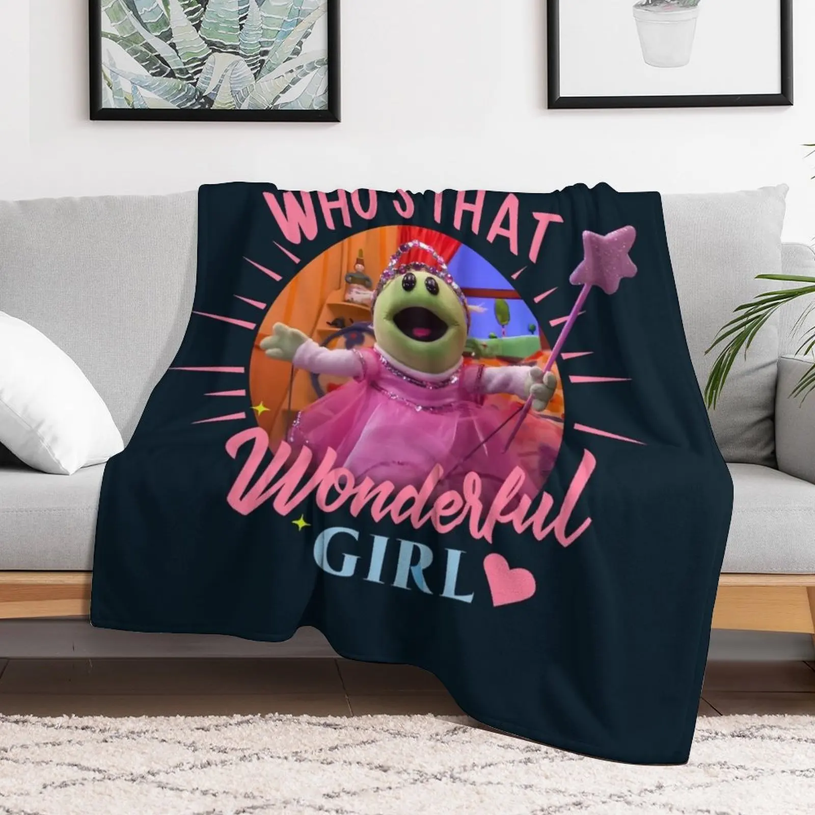 Nanalan: Who's That Wonderful Girl - Kids' Show Monster Fun! Throw Blanket Shaggy Hair decorative wednesday Blankets