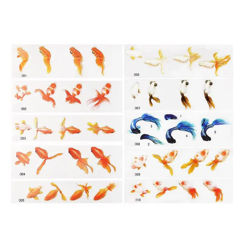 Fish Stickers For Crafts 3D Simulation Duckweed Goldfish Sticker Goldfish Stickers With 3D Effect Fish Painting Sticker Pond