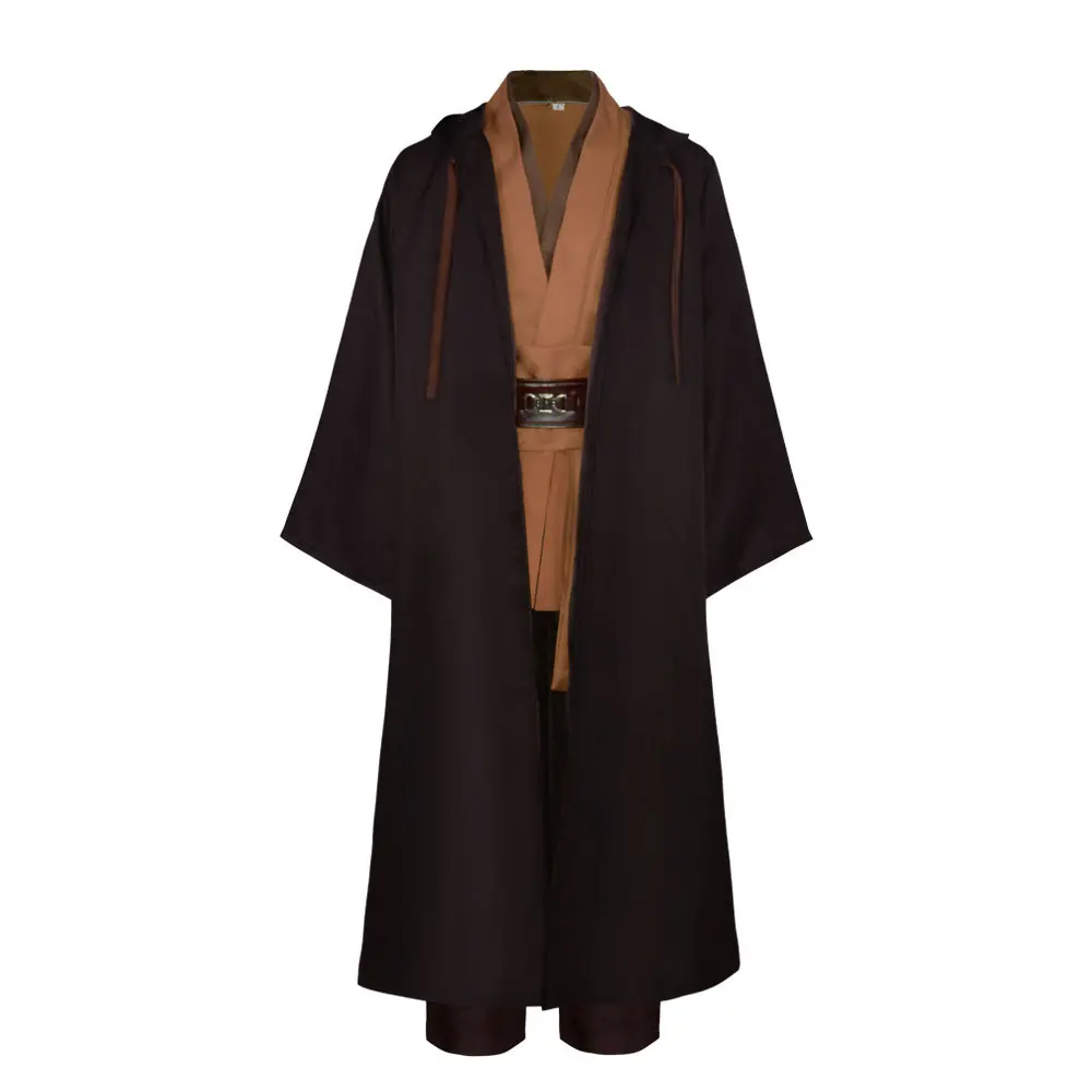 Obi-Wan Kenobi Top and Pants with Cloak Knight Cosplay Costume Halloween Masquerade Carnival Party Outfits for Men