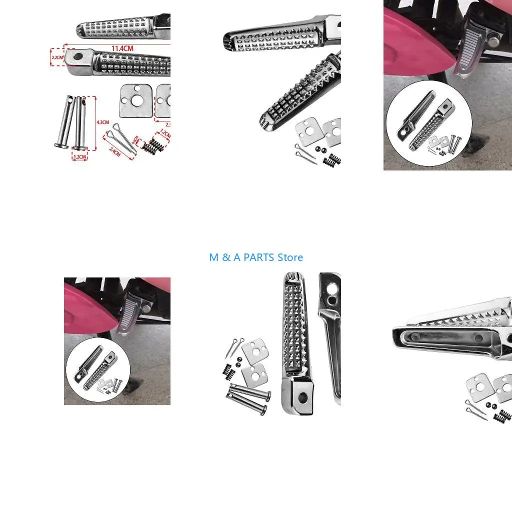 U1JF Heavy Duty Motorcycle Passenger Footrests Aluminum Material Slip Resistant Foot Peg Ensures Long Lasting Presentation On