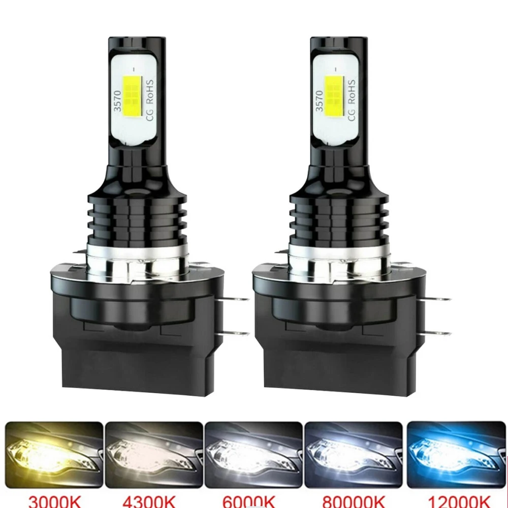 2Pcs H11B H8B H15 LED Fog Lamp High Power Chip 6000K For Car and Daytimes Running light LED Bulbs No Error Headlight Wireless