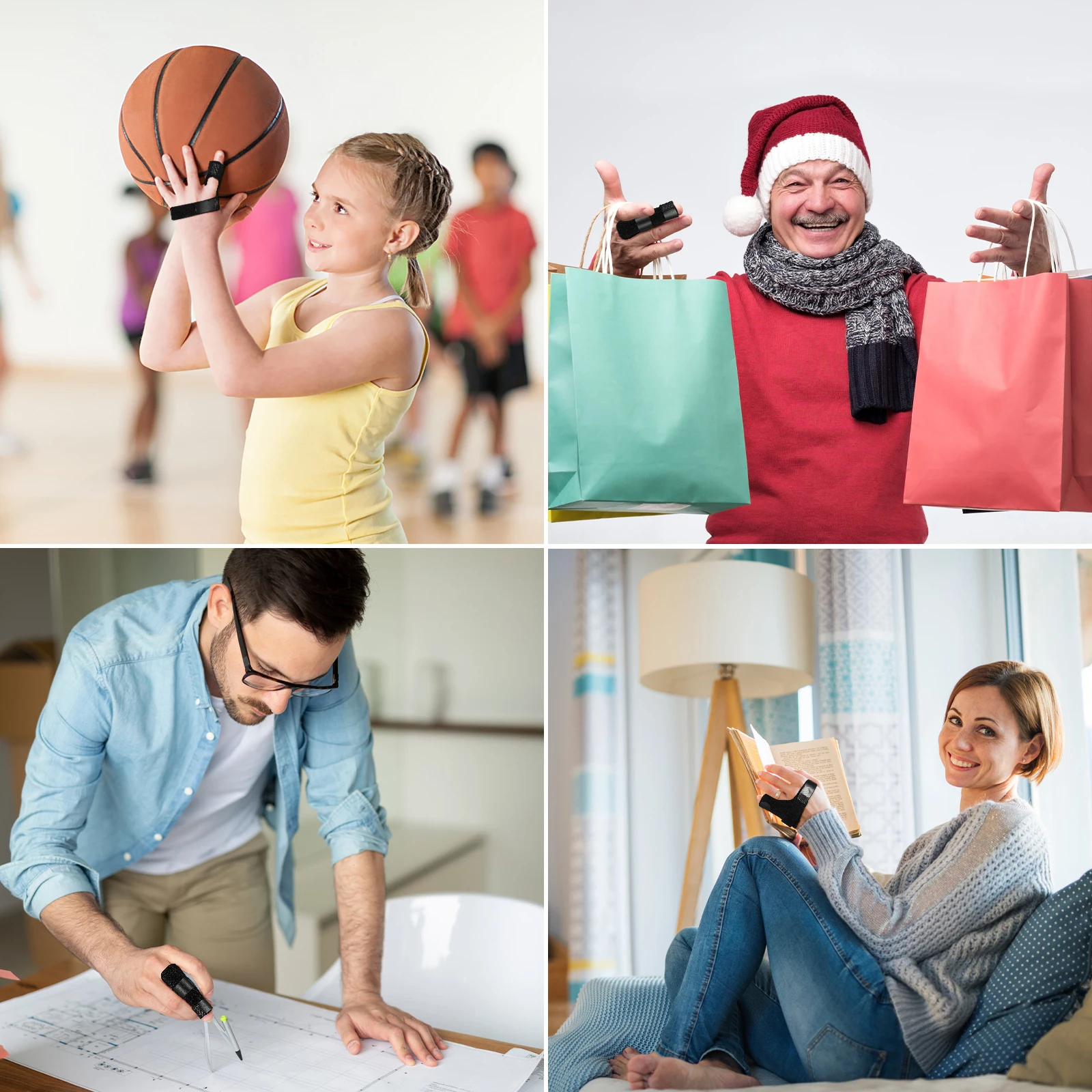 2 pçs talas de dedo protetores de treinamento de reabilitação ajustável para gatilho artrite costurado dedos alívio da dor suporta