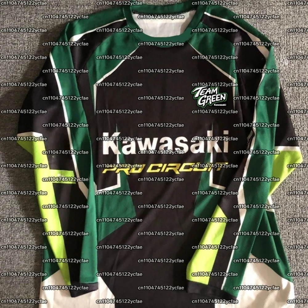 

2025 Kawasaki Motorcycle Racing Team Men's T-shirt Long Sleeve Spring and Autumn Men's T-shirt New Sports Breathable Men's Top