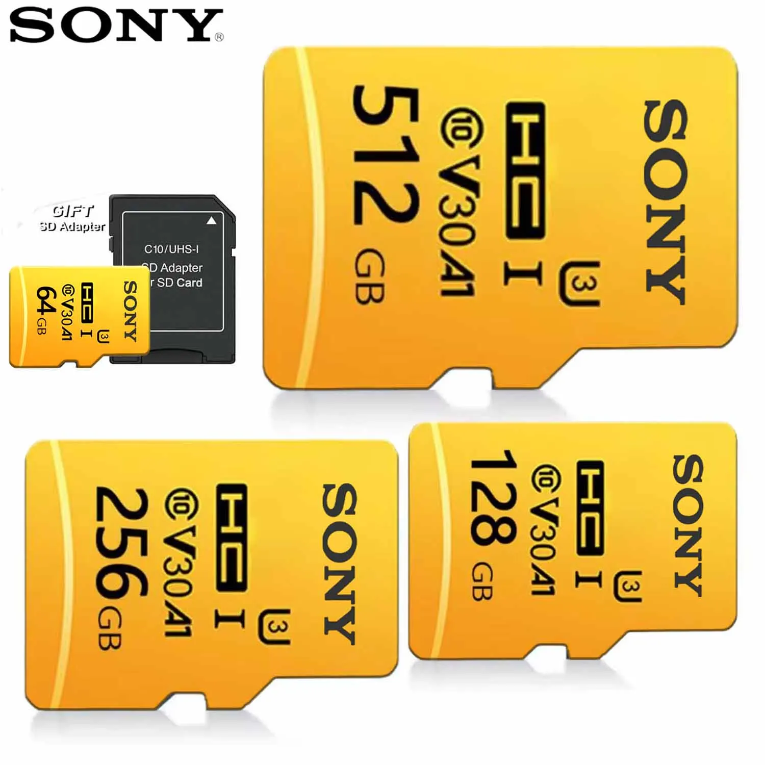 

SONY SD Memory Card 128GB 256GB 512GB Micro SD Card A1 U3 Mini SD Cards 64GB Class 10 TF Memory Flash Card For PC/Phone/Mac
