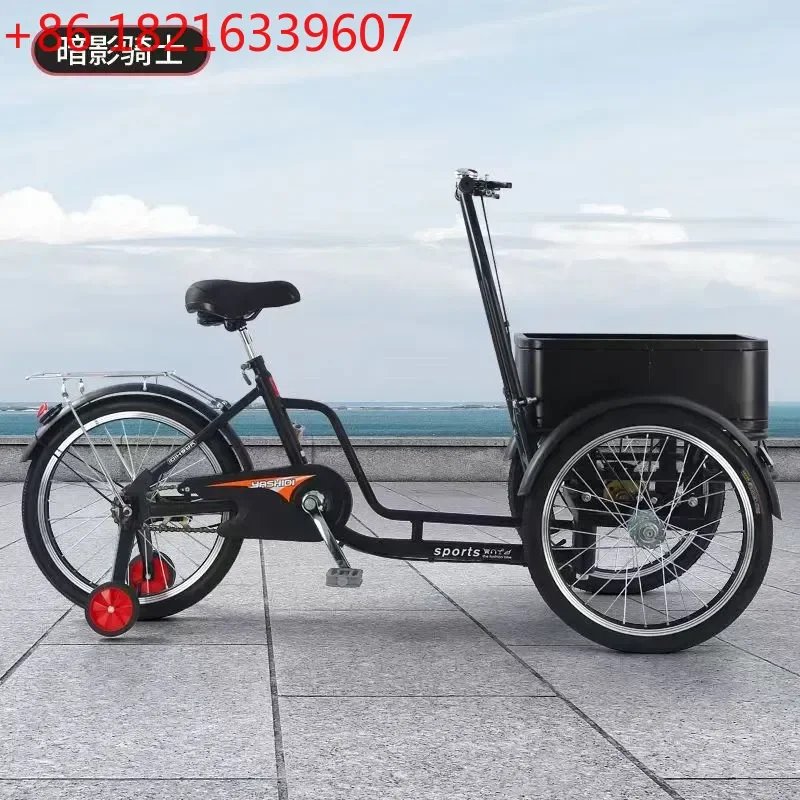 Electric Reverse Tricycle for Adults Seniors Passenger Cargo Transport Double Light European Style Pickup Drop off Kids