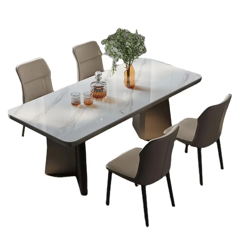 

%￥Super Quartz Sintered Stone Wholesale New Arrival Elegant Dinning Table for Home Resale Business Marble Dining Table