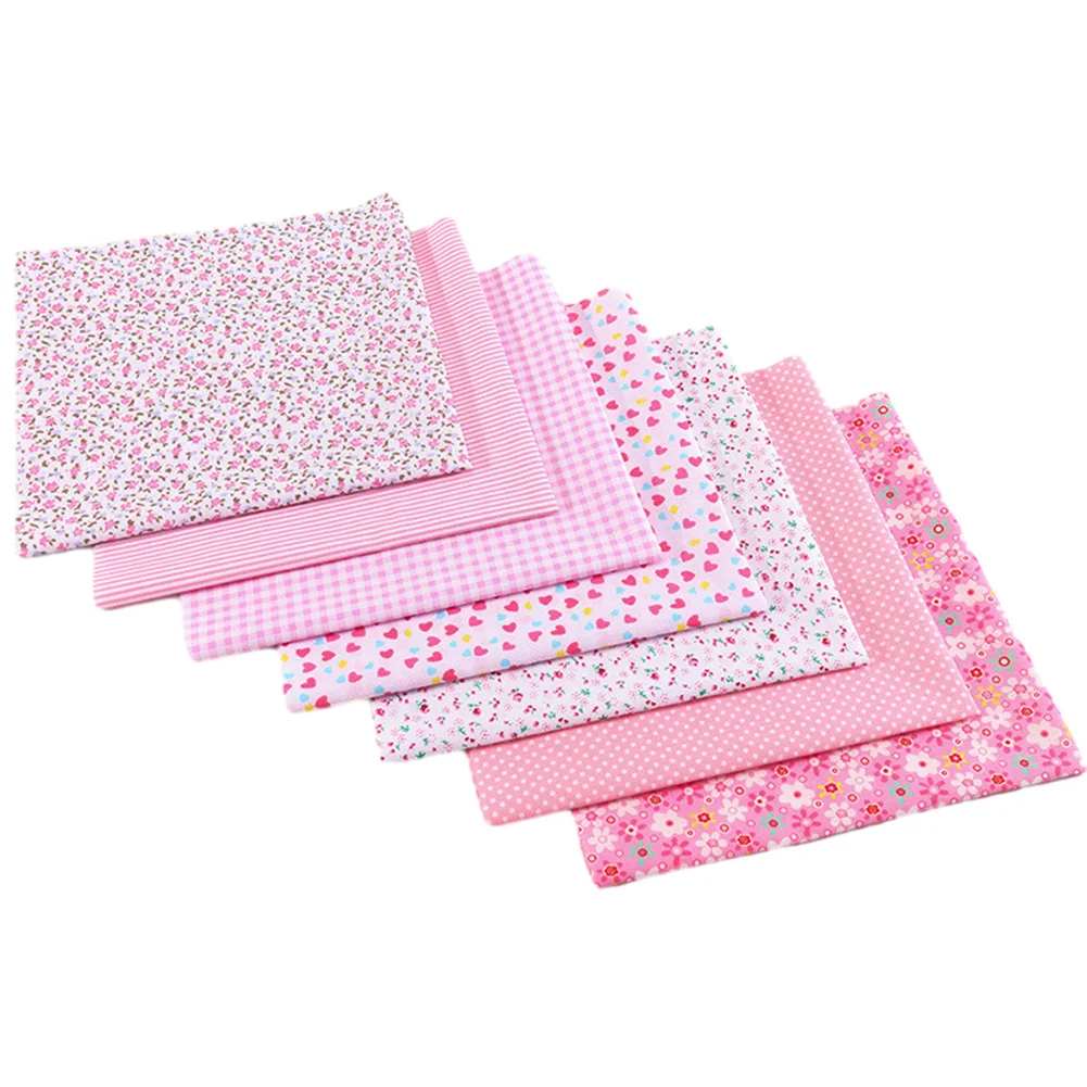 Plain Floral Fabric Patchwork Set for versatile for Decor Mixed Color 25*24cm Cotton Crafts Fabric for durable Easy To Clean