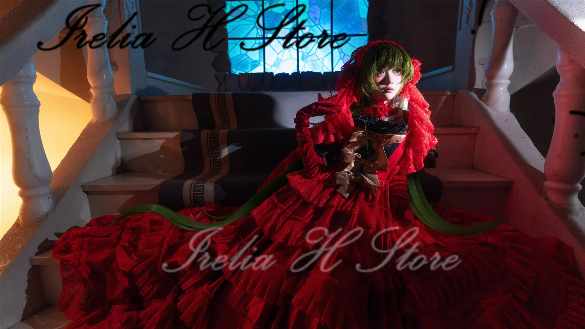 

Irelia H Store Custom size mi cantarella ku Cosplay Costume evening party dress female Gorgeous upgrade lace version