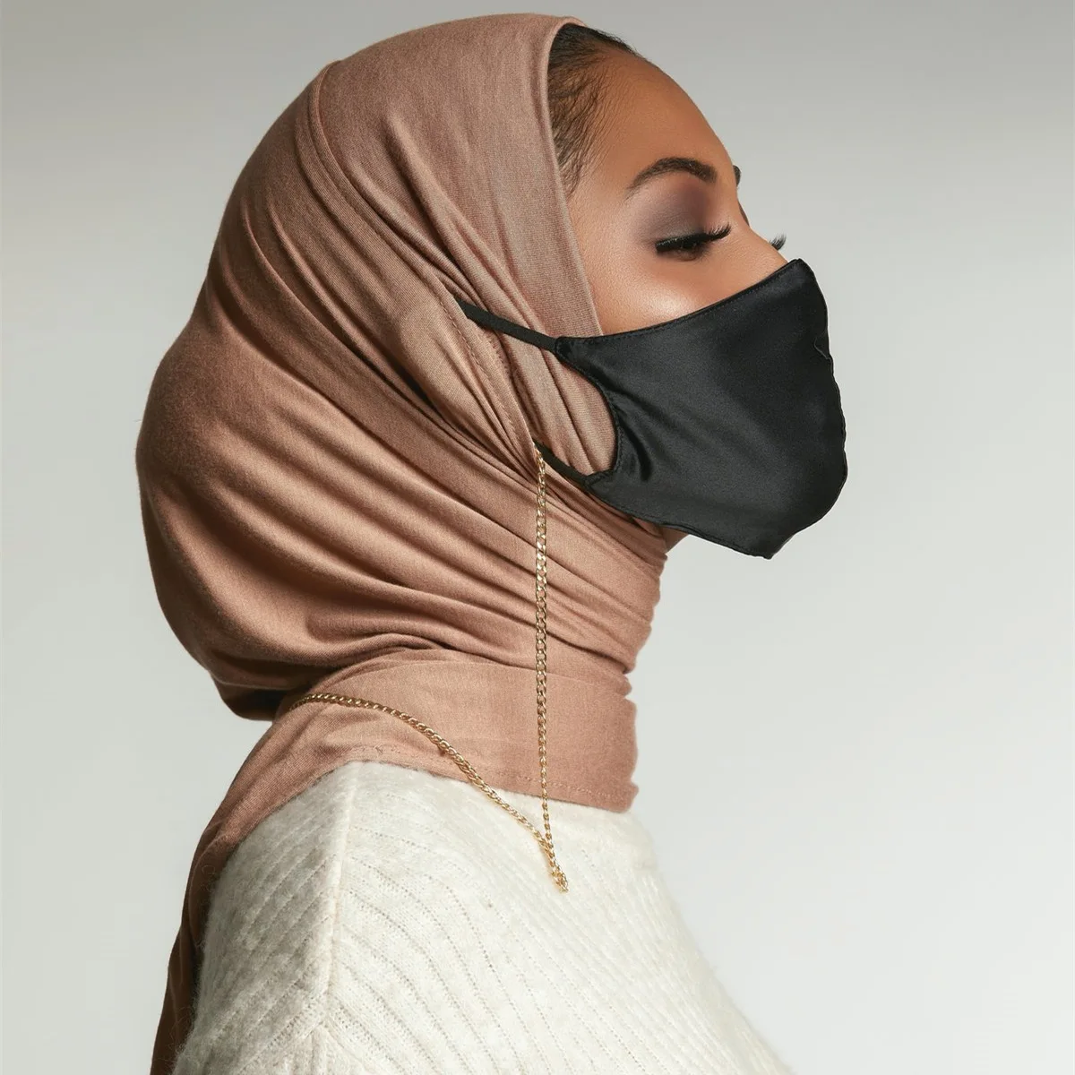 Hijabs Headphone e Óculos Hijabs, Muçulmano Lenço, Pronto para Vestir, Sports Head Wraps, Algodão, Islam Headphone, Nova Jersey, 2023