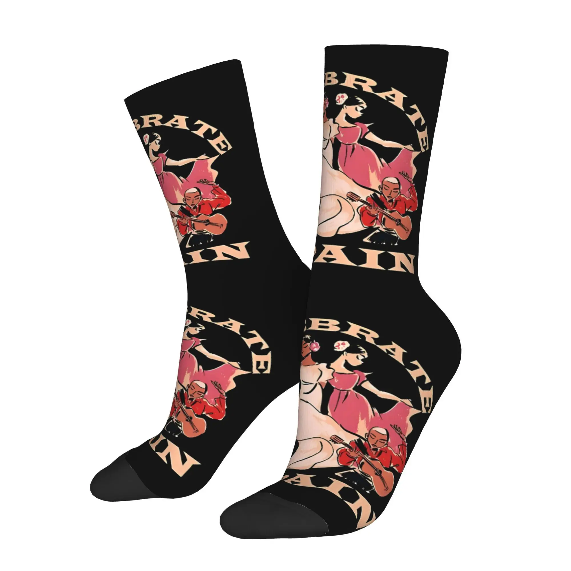 

Flamenco Dancers Socks Male Mens Women Summer Stockings Printed