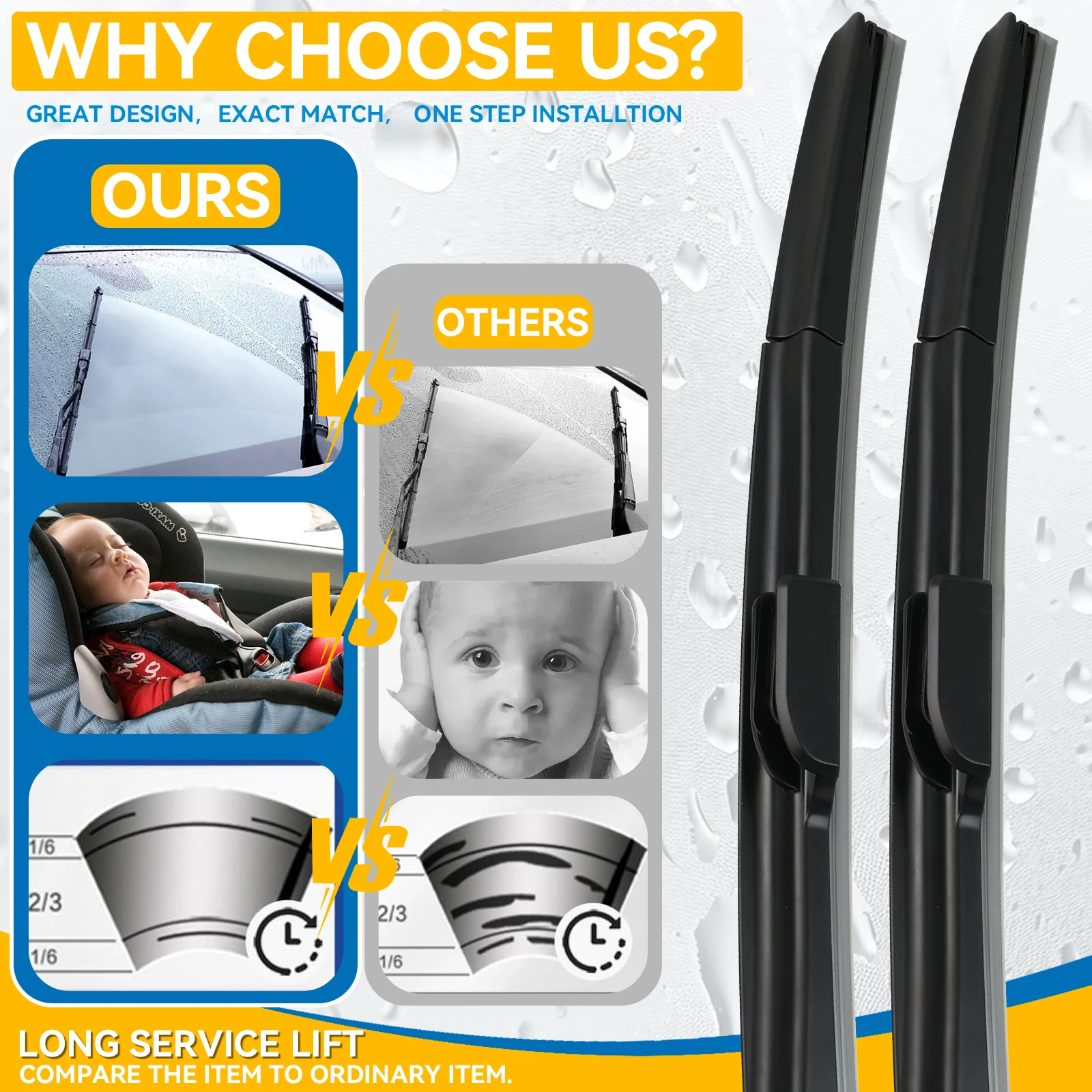 Erick\'s Wiper LHD Front Wiper Blades For Nissan Qashqai J11 2013 - 2020 Windshield Windscreen Clean Window Rain Brushes 26\