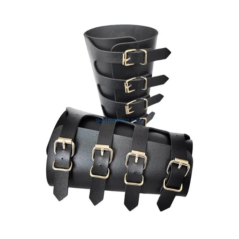 

N7YE Vintage Middle Ages Wristband Wide Bracer Buckle Up Arm Cuff