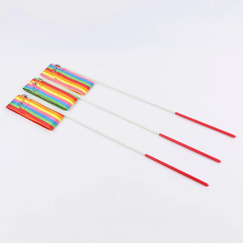 막대와 4 미터 예술적 체조 리본 다채로운 어린이 댄스 리본 장난감 야외 스포츠 장난감 성능 소품 어린이 선물