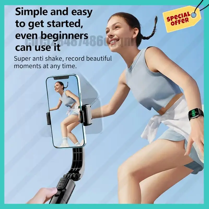 -ABJZ Gimbal Stabilizer Selfie Stick Foldable Wireless Tripod With Bluetooth Shutter Monopod