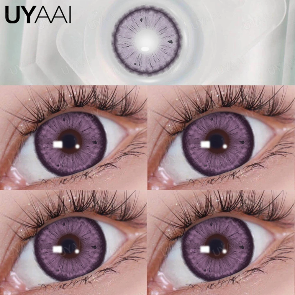 UYAAI lentes de contacto de Color para ojos, lentes de ojos grandes naturales, lentes marrones, lentes de contacto de ojos azules, lentes de Color verde