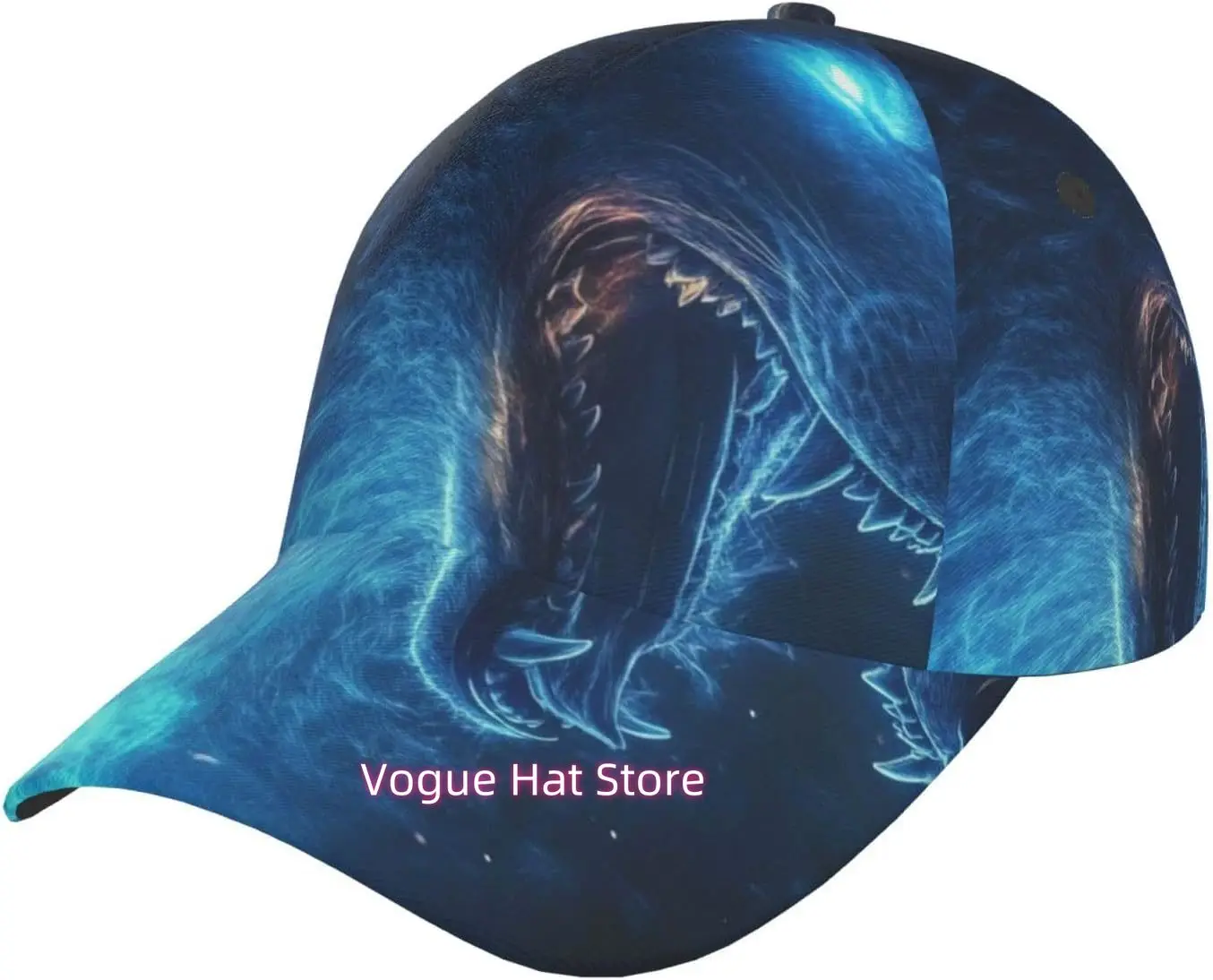 Ice Blue Fire Wolf Pattern Baseball Cap Unisex Adjustable Baseball Hats for Sports Outdoor